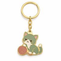 Porte-clés en métal personnalisé sur mesure avec breloque chat mignon et fruit, logo personnalisé, vente en gros, cadeau souvenir, fabricant de qualité supérieure