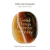 Pierres de palmier gravées avec inscription dorée « Good Things Happen Everyday » pour des cadeaux de pensée positive et des décorations de bureau