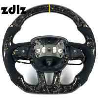 Volant de direction personnalisé en fibre de carbone forgée jaune pour Dodge Charger Challenger SRT 2018 2019 2020 2021