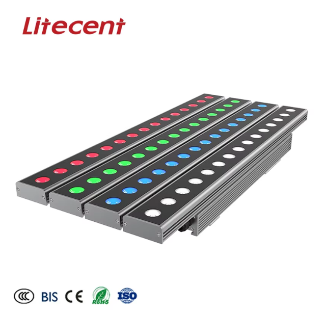 Litecent professional waterproof outdoor facade lighting with Dali / DMX512 RGBW led wall washer grazer lighting