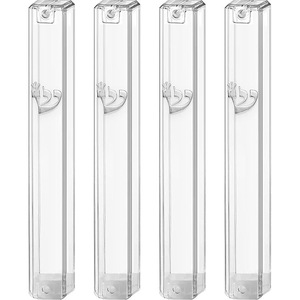 Mezuzah per <span class=keywords><strong>Porta</strong></span> Rotonda Bianca in Plastica Trasparente ad Alta Durezza, Impermeabile, Autoadesiva, Decorazione per Casa Ebraica, Regalo, Prodotto in Cina - Product Image 2