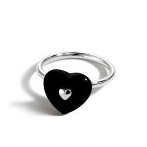 Bague de mariage pour femme Dylam, style métallique, forme cœur personnalisée, argent S925 plaqué rhodium, bijoux - Product Image 1