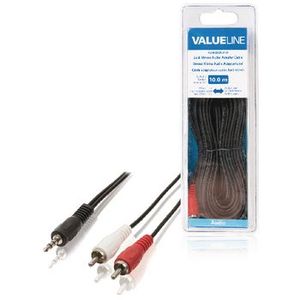 Cable de audio estéreo ValueLine de 3,5 mm macho a 2x RCA macho, 10 m, negro - Product Image 1