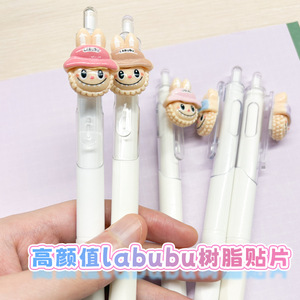 Labubu Push Button <b>Pen</b> 0.5mm Stainless Steel Tip Smooth Writing Cartoon Design Stationery For Practice - Product Image 3