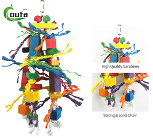 Jouet à mâcher pour perroquets en bois naturel de grande taille, très vendu, pour cacatua, grises africaines et ara - Fournitures pour animaux de compagnie - Product Image 3