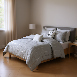 <b>Comforter</b> <b>Set</b> King Size 8 Pieces 100% Cotton Floral Pattern Polyester Filling Disposable Bedding - Product Image 2