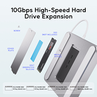 PULWTOP HUB USB C para iMac de 24 Pulgadas 2021/2023/2024, HUB iMac con USB C/A 10Gbps, SD/TF, Compatible con Expansión de SSD M.2 (NO Incluido)