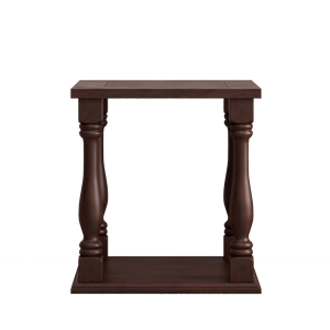 Mesa Auxiliar Estilo Antiguo Color Café con Acabado Gris Desgastado 23.5 X 23.5 X 25.25 Pulgadas para Muebles de Sala - Product Image 3