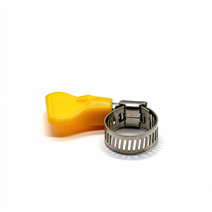 304 स्विस क्लिप अमेरिकी प्रकार स्टेनलेस स्टील कृमि ड्राइव गियर प्लास्टिक रंगीन हैंडल के साथ नली क्लैंप - Product Image 4