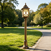 Lampes de jardin en bronze pour l'extérieur, lampadaire en aluminium, étanche, lumière LED pour portail de jardin avec ampoule LED E27