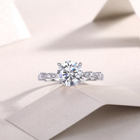 Bague en Moissanite de laboratoire 2 carats, tendance, de luxe, pour femme, en argent 925 sertie de diamants