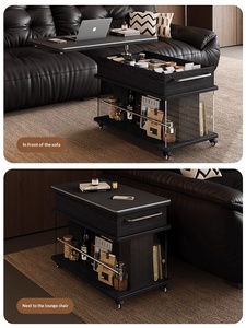Lift Top Coffee <strong>Table</strong> Movable Coffee <strong>Table</strong> With Wheels Light Luxury Mobile Console Wheels <strong>Side</strong> <strong>Table</strong> Lifting <strong>Sofa</strong> Living Room - Product Image 5