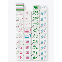 Jeu de tuiles de Mahjong 160 pièces Forêt Enchantée Vert Plage Tropicale Palmier Noix de Coco Design Luxe Personnalisé avec Jokers
