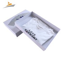 Boîte d'emballage rigide en carton personnalisée avec logo de marque imprimé, écologique, haut de gamme, pour t-shirt, chaussettes, foulard en soie, cadeau