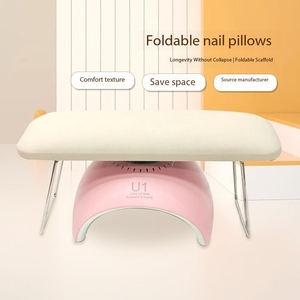 หมอนรองมือหนังพับได้ทรงสี่เหลี่ยม พกพาสะดวก สำหรับทำเล็บ ใช้ในร้านเสริมสวย - Product Image 2