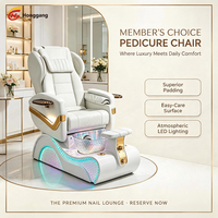Fauteuil de pédicure électrique moderne avec siège inclinable, fonctions de massage, massage Human Touch, drainage automatique, spa pour les ongles