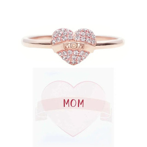 Anello con Cuore e Zirconi per Donne, Gioiello da Dito Elegante e alla Moda - Product Image 6