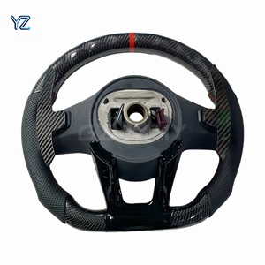 Volant en fibre de carbone personnalisé YZ avec écran LED pour Mercedes-Benz Classe C/E/S, style <span class=keywords><strong>AMG</strong></span>, cuir noir, mise à niveau sport RPM - Product Image 3