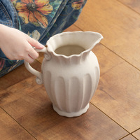 Nouveau vase en céramique de style européen, finition brûlée, avec bec incliné et poignée, pour décoration intérieure