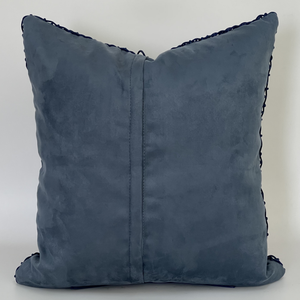 Décor de canapé à la maison housse de coussin nordique couleur unie doux carré jeter taie d'oreiller couverture exclusive en cuir frange <span class=keywords><strong>macramé</strong></span> <span class=keywords><strong>bleu</strong></span> foncé - Product Image 4