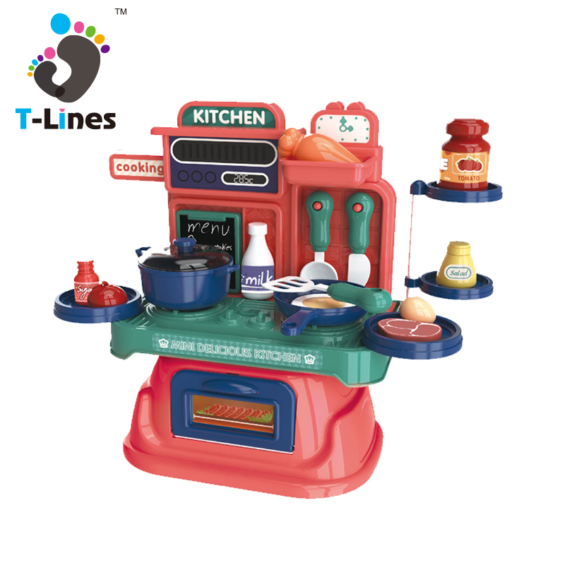 Лидер продаж, Amazon, мини-кухонные игрушки, игровой набор, ролевые игры, настоящие кулинарные игры, 27 шт. для детей