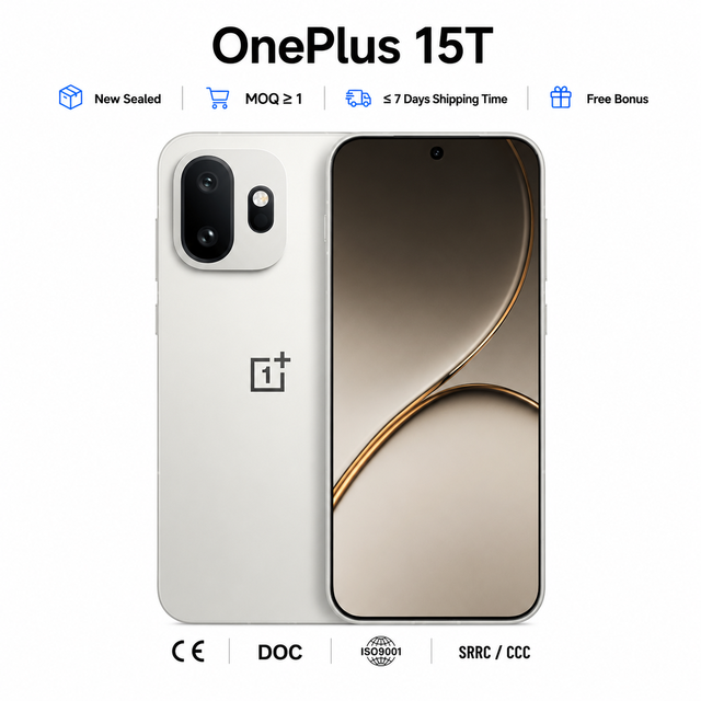 Original OnePlus 15T 5G Snapdragon 8 Elite Gen 5 6.32" 165Hz 1.5K Display 7500mAh Battery 50MP Camera Global Version Wholesale