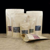 <strong>Best</strong> Quality Classic Biodegradable 7.5C X 10C 3x4" Stand up White Kraft Paper <strong>Zip</strong> Lock Bags Lamination for Noodle Jelly Food Use
