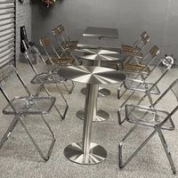 Table Ronde Fine en Acier Inoxydable Massif, Table de Salle à Manger Commerciale pour Cafés et Salons de Thé, Idéale pour les Banquettes, Vente en Gros à l'Exportation
