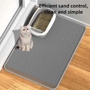 Grande filtration double couche anti-éclaboussures Produits de nettoyage pour animaux de compagnie Tapis de litière pour chat - Product Image 4