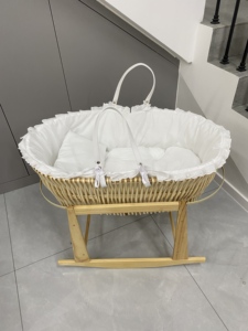 Nuovo Cesto <span class=keywords><strong>per</strong></span> Neonati in Vimini Naturale Fatto a Mano Personalizzato 2026, Arredamento <span class=keywords><strong>per</strong></span> Camera da Letto dei Bambini 0-6 Mesi - Product Image 3
