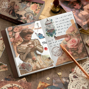 120 feuilles/paquet, papier vintage à feuilles mobiles, série Poésie de tout, papier de base pour collage non répétitif, blocs-notes - Product Image 5
