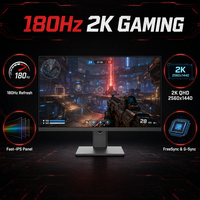 شاشة ألعاب 27 بوصة بتردد 180 هرتز، لوحة IPS سريعة بدقة 2K QHD 2560x1440، تقنية FreeSync وG-Sync، شاشة كمبيوتر للرياضات الإلكترونية