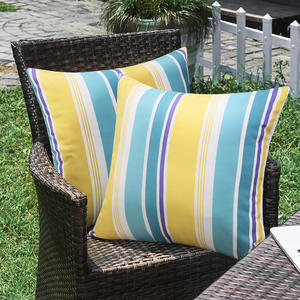 Housses Décoratives Imperméables Carrées à Rayures Brodées pour Coussins <span class=keywords><strong>de</strong></span> Transat, Canapé, Terrasse et Tente <span class=keywords><strong>de</strong></span> Jardin - Product Image 2