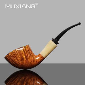 Muxiang Wooden Smoking Pipe Bent Type Handmade Tobacco Pipe For Men - Product Image 2