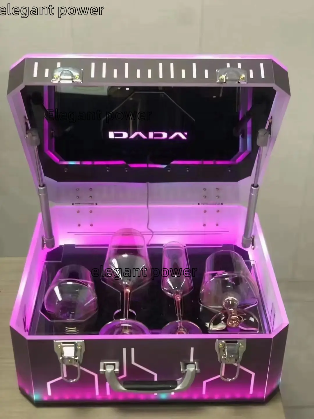 Hot Sale Led Color Changing wine Box Carry Ace Of Spade Vip Bottle Carry Case