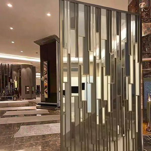 Mạ Vàng Thép Không Gỉ Trang Trí Phân Vùng Tường Cho Nhà Hàng Phòng Khách Tùy Chỉnh Thiết Kế Sang Trọng Kim Loại Chia Màn Hình - Product Image 1