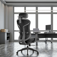 Chaise de bureau ergonomique moderne en maille pivotante pour direction Appui-tête réglable Support lombaire à réglage automatique Certifié Classe-3 Gas Lift