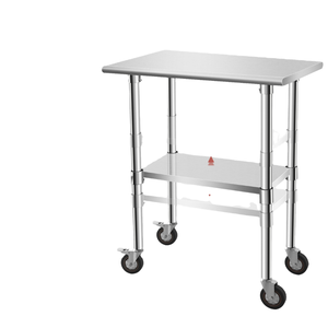 Polished Double Tier Stainless Steel Folding Multifunction Food Use Storage <b>Rack</b> Wheels <b>Kitchen</b> Eco-Friendly Custom Design - Product Image 1