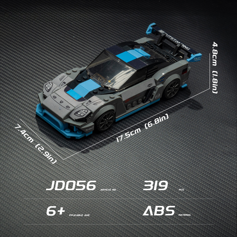 XJD JD056 New Speed Series MOC Eight-grid Car Man Assembly Car