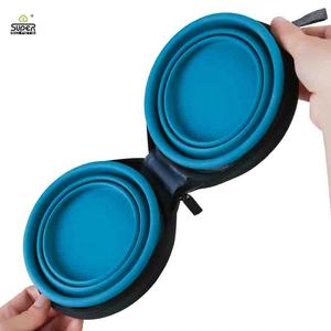 Mangkuk anjing lipat perjalanan portabel dan silikon 400ml + 400ml dengan klip mangkuk anjing dipersonalisasi buatan Tiongkok - Product Image 2