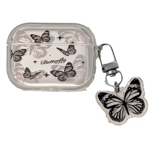 Étui de protection en TPU Design papillon noir à la mode pour <span class=keywords><strong>Apple</strong></span> pour AirPods Pro 2/3 génération sans fil pour écouteurs <span class=keywords><strong>Bluetooth</strong></span> fabriqués - Product Image 6