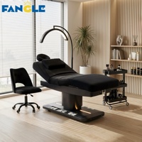 Lit de beauté électrique moderne noir à 3 moteurs pour esthéticiennes, salon de beauté, spa facial, lit de thérapie pour cils, salon de massage