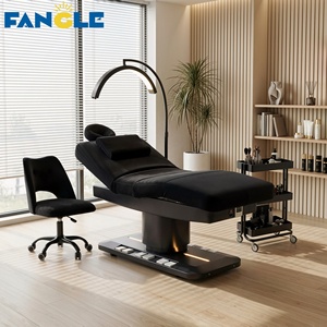 Lit <span class=keywords><strong>de</strong></span> beauté électrique moderne noir à 3 moteurs pour esthéticiennes, salon <span class=keywords><strong>de</strong></span> beauté, spa facial, lit <span class=keywords><strong>de</strong></span> thérapie pour cils, salon <span class=keywords><strong>de</strong></span> massage - Product Image 1
