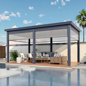 Pergola bioclimatique en aluminium à lames orientables Jiake, espaces de vie extérieurs, gazebo en aluminium motorisé avec <span class=keywords><strong>toit</strong></span> intelligent réglable et imperméable - Product Image 1