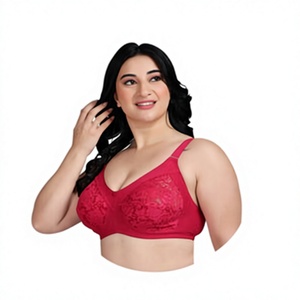 Sujetador de nylon sin relleno, transpirable, con encaje transparente, suave y cómodo, con tirantes ajustables, de material suave, talla grande. - Product Image 1