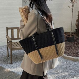 Summer <b>Large</b> Cotton Yarn Braided Handbags New Retro Portable <b>Beach</b> Tote Women Straw <b>Bag</b> - Product Image 4