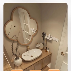 Log style cosmetic ceramic integrated basin oak bathroom cabinet combination washbasin washbasin bathroom - Product Image 5