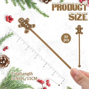 Santa hat màu sắc cổ điển cà phê khuấy nhựa sự gian lận thanh nóng ca cao thanh sô cô la trang trí tái sử dụng Cocktail Mixer - Product Image 4