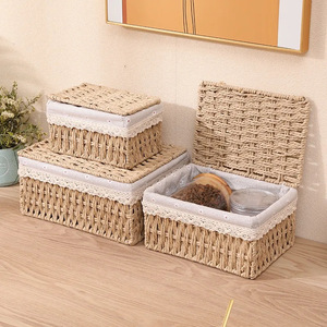 Panier de <span class=keywords><strong>rangement</strong></span> cubique tissé à la main (avec doublure): pour l'organisation et la décoration - Product Image 2