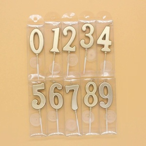 Bougie d'anniversaire pour enfants en <span class=keywords><strong>cire</strong></span> de paraffine écologique dorée, bougie numérique de mariage, chiffres de 0 à 9, décorations de gâteaux - Product Image 3